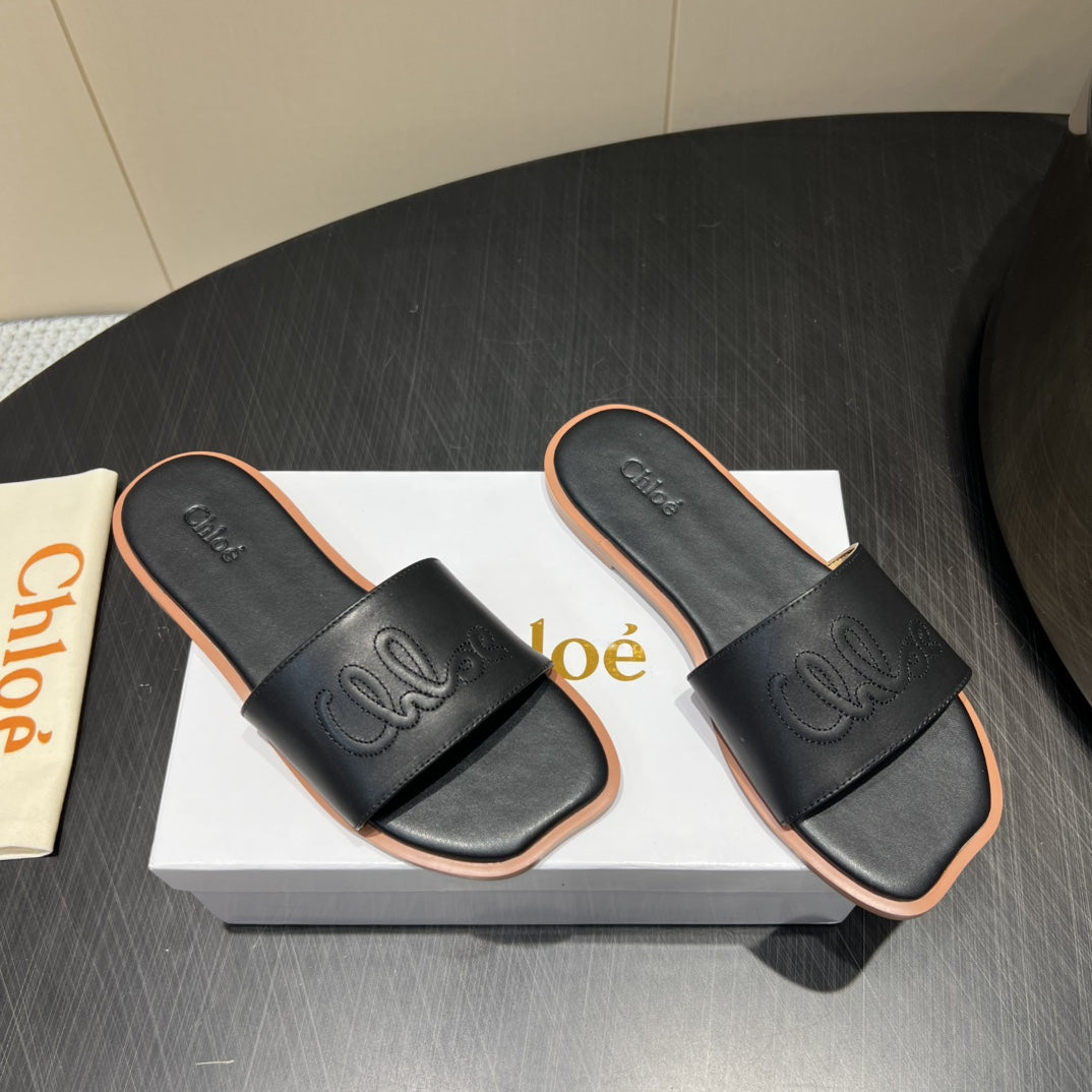 CHLOÉ 26S SANDALS IN BLACK CALFSKIN STYLE 1