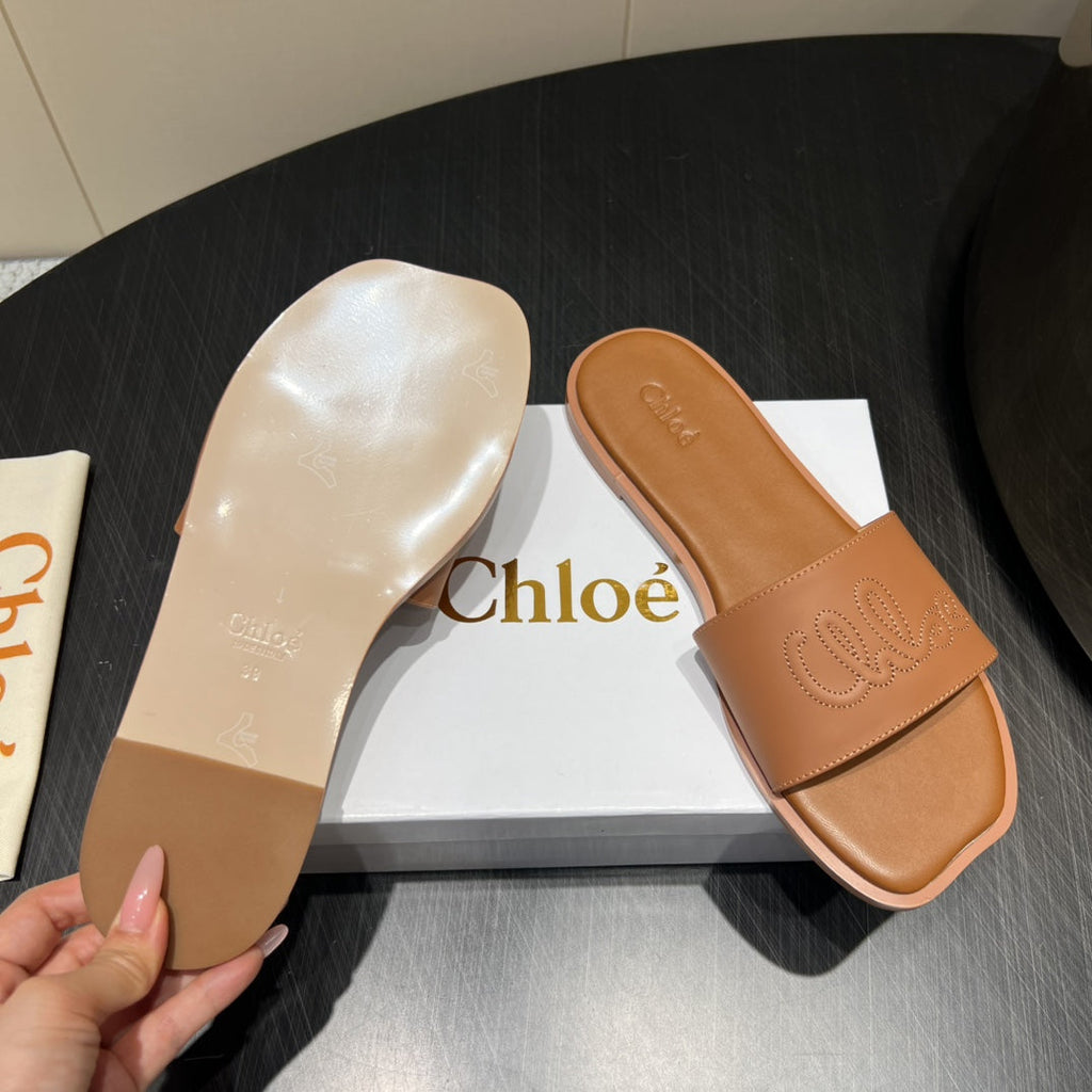 CHLOÉ 26S SANDALS IN BROWN CALFSKIN