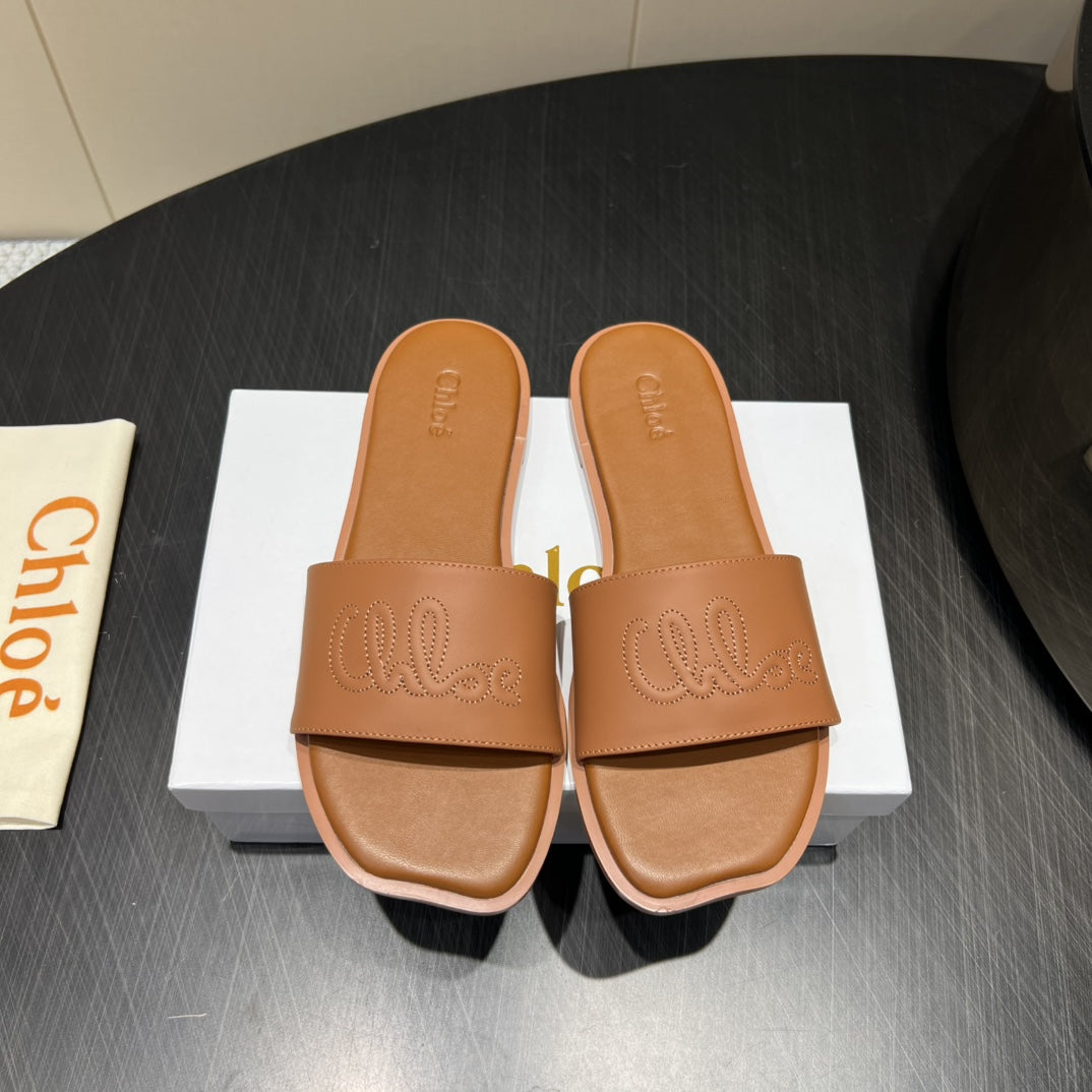 CHLOÉ 26S SANDALS IN BROWN CALFSKIN