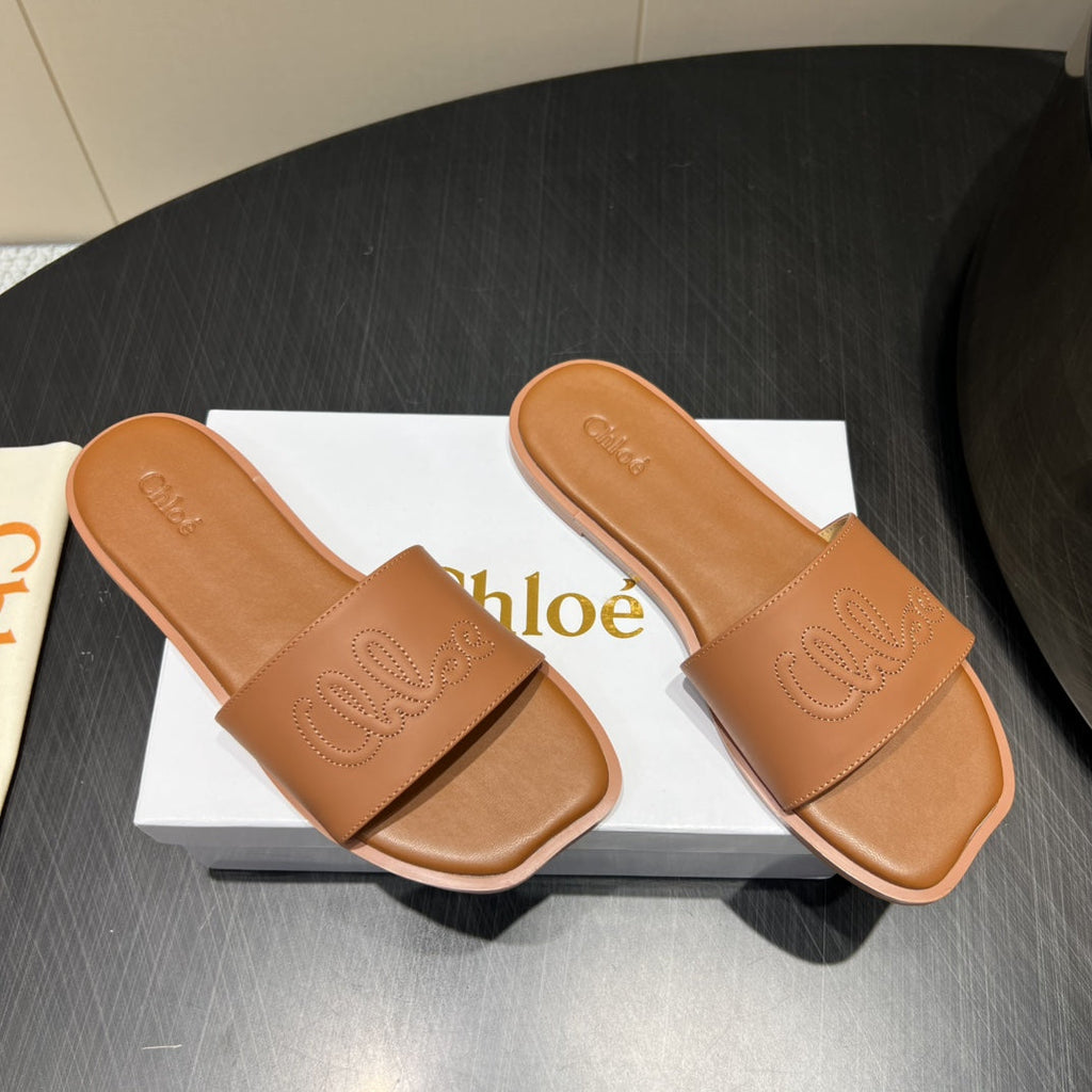 CHLOÉ 26S SANDALS IN BROWN CALFSKIN
