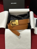 YSL 25S BELT 30 MM IN BROWN CALFSKIN 538010