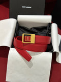 YSL 25S BELT 30 MM IN RED CALFSKIN 538009