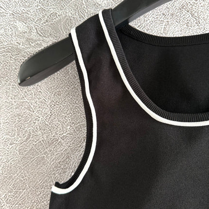 Joewe Sport Vest Black White Cotton