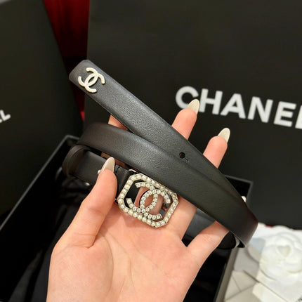 CHANEL 26S BELT 20 MM IN BLACK CALFSKIN 658411