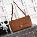 CHANEL 26S SOUPLISSIMO MAXI FLAP MEDIUM 32 IN CARAMEL BROWN GRAINED CALFSKIN SILVER HARDWARE
