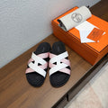 HM 26S KAZIMIR SANDAL IN WHITE CALFSKIN AND PINK FABRIC