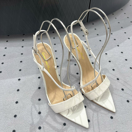 GIANVITO ROSSI 26S STRAPPY HIGH-HEEL SANDALS 110 MM IN WHITE CALFSKIN