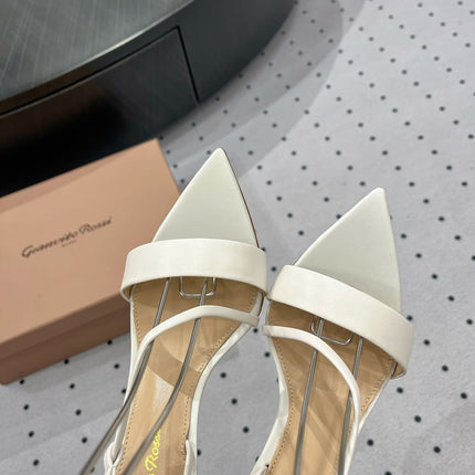 GIANVITO ROSSI 26S STRAPPY HIGH-HEEL SANDALS 110 MM IN WHITE CALFSKIN