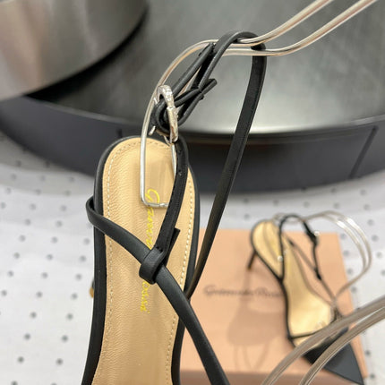 GIANVITO ROSSI 26S STRAPPY HIGH-HEEL SANDALS 110 MM IN BLACK CALFSKIN