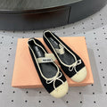 Ballet Flats Black Mix Ivory Fabric