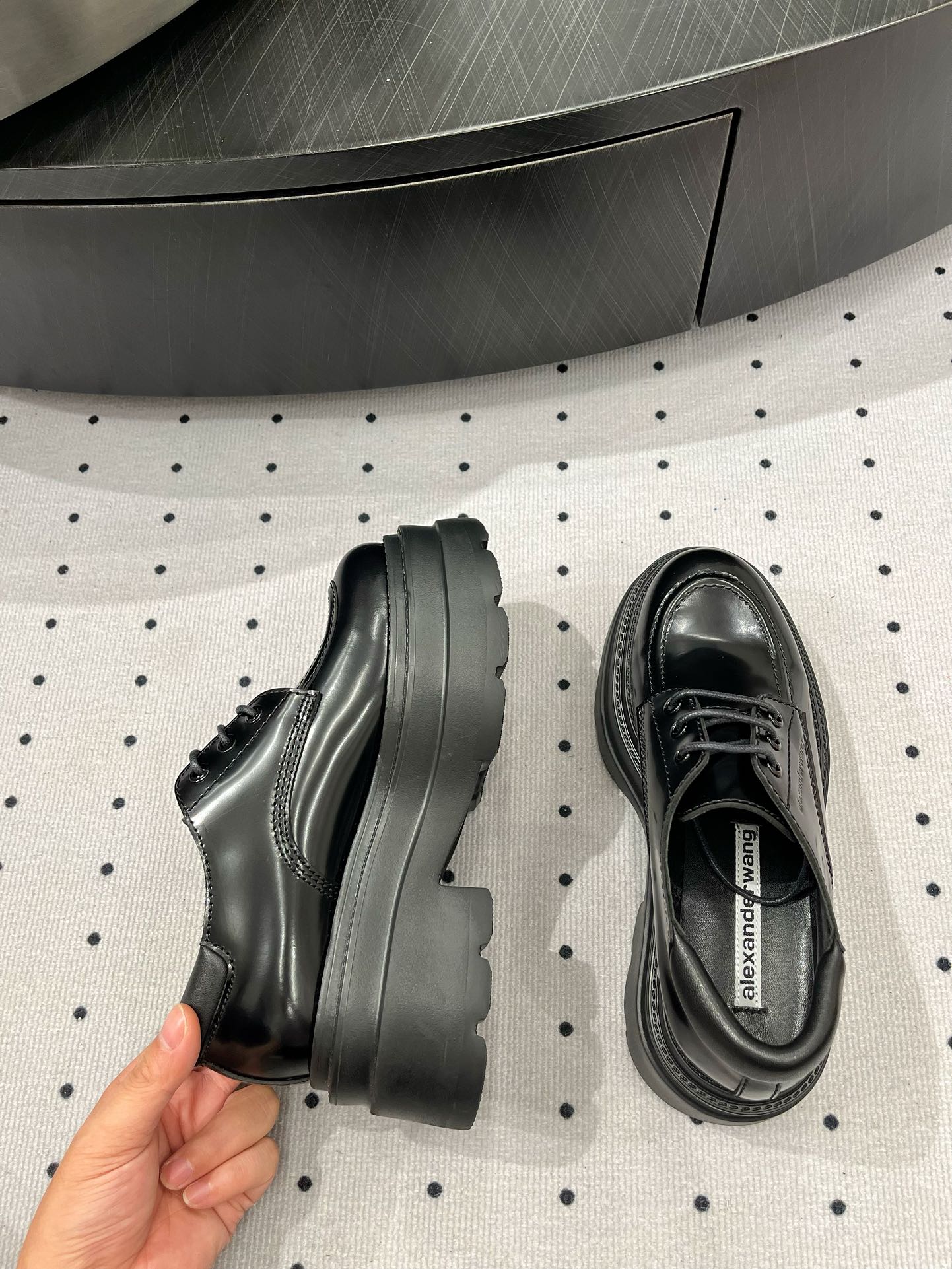 OXFORD SHOES 55 MM IN BLACK CALFSKIN