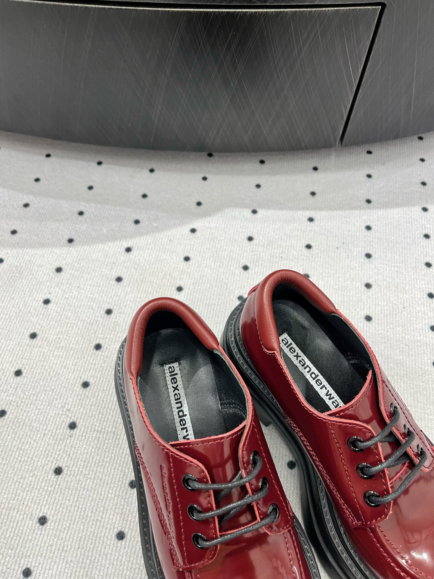 OXFORD SHOES 55 MM IN BURGUNDY RED CALFSKIN