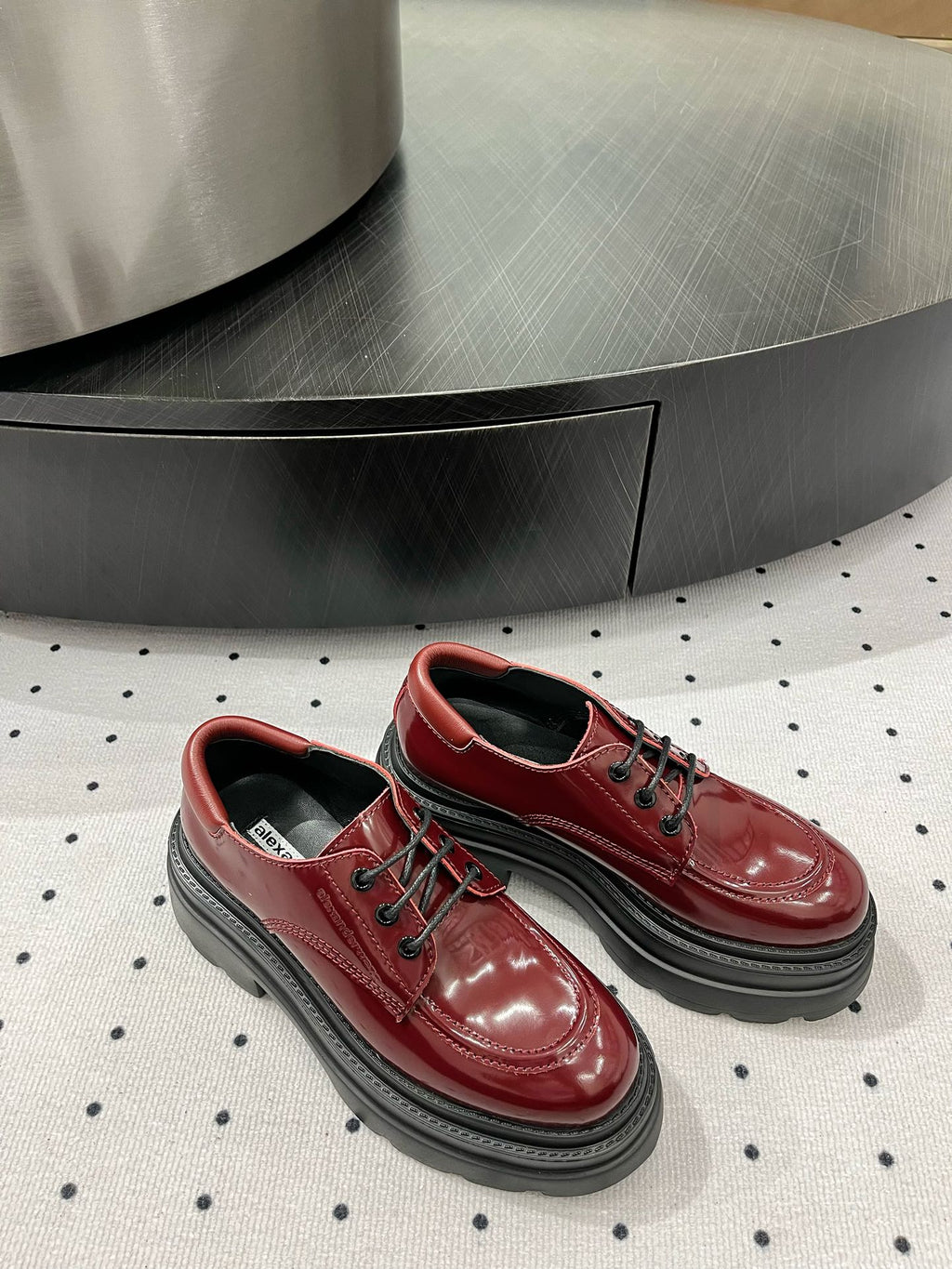 OXFORD SHOES 55 MM IN BURGUNDY RED CALFSKIN