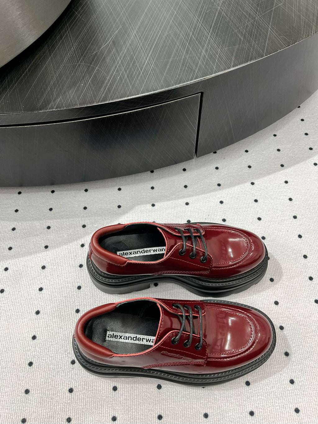 OXFORD SHOES 55 MM IN BURGUNDY RED CALFSKIN