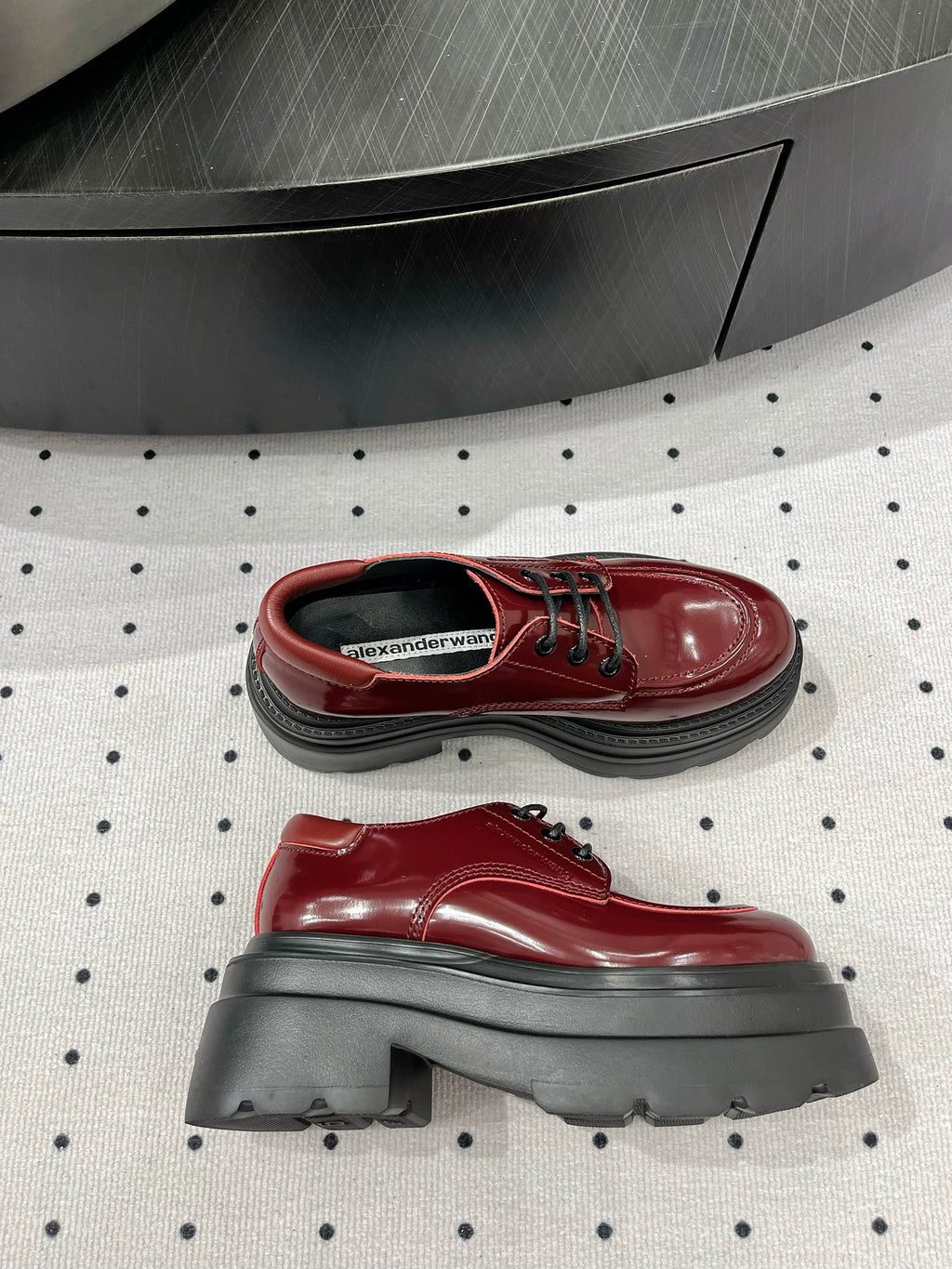 OXFORD SHOES 55 MM IN BURGUNDY RED CALFSKIN