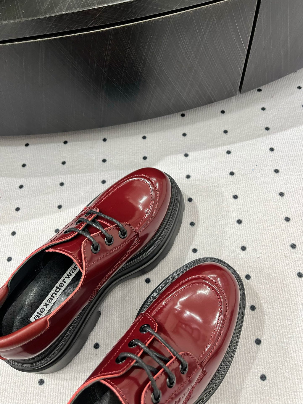 OXFORD SHOES 55 MM IN BURGUNDY RED CALFSKIN