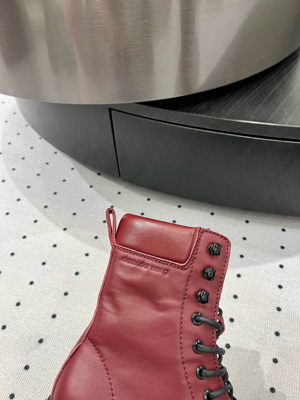 ANKLE BOOTS 55 MM IN BURGUNDY RED CALFSKIN
