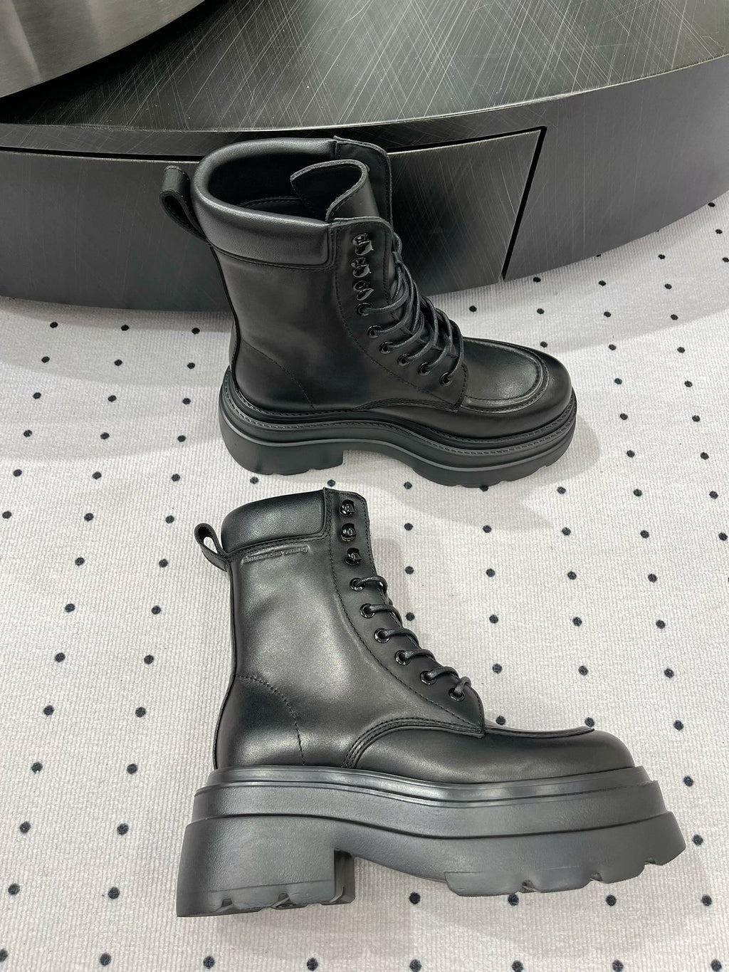 ANKLE BOOTS 55 MM IN BLACK CALFSKIN