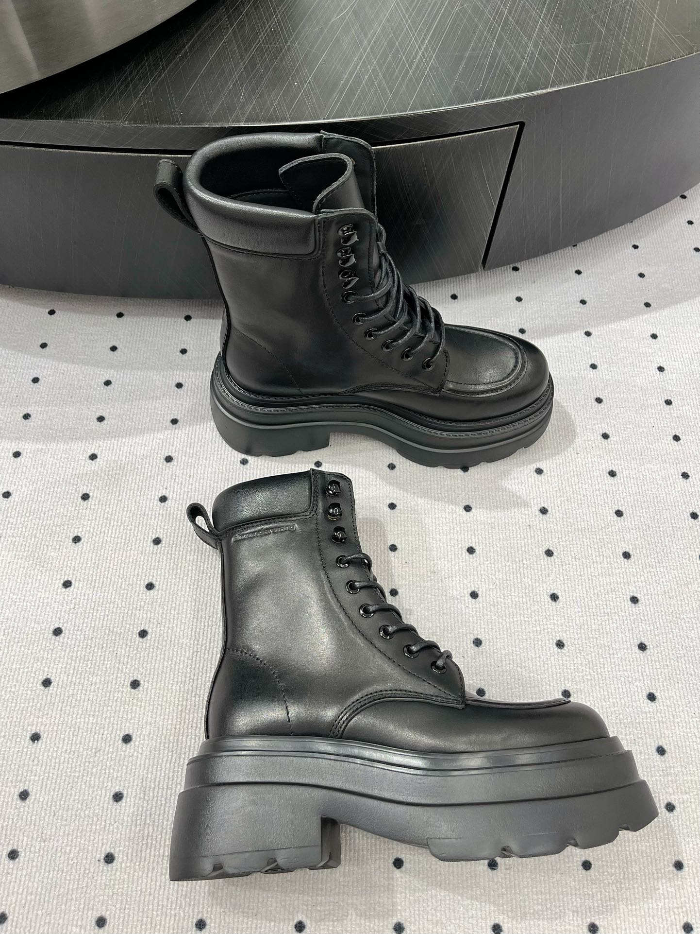 ANKLE BOOTS 55 MM IN BLACK CALFSKIN