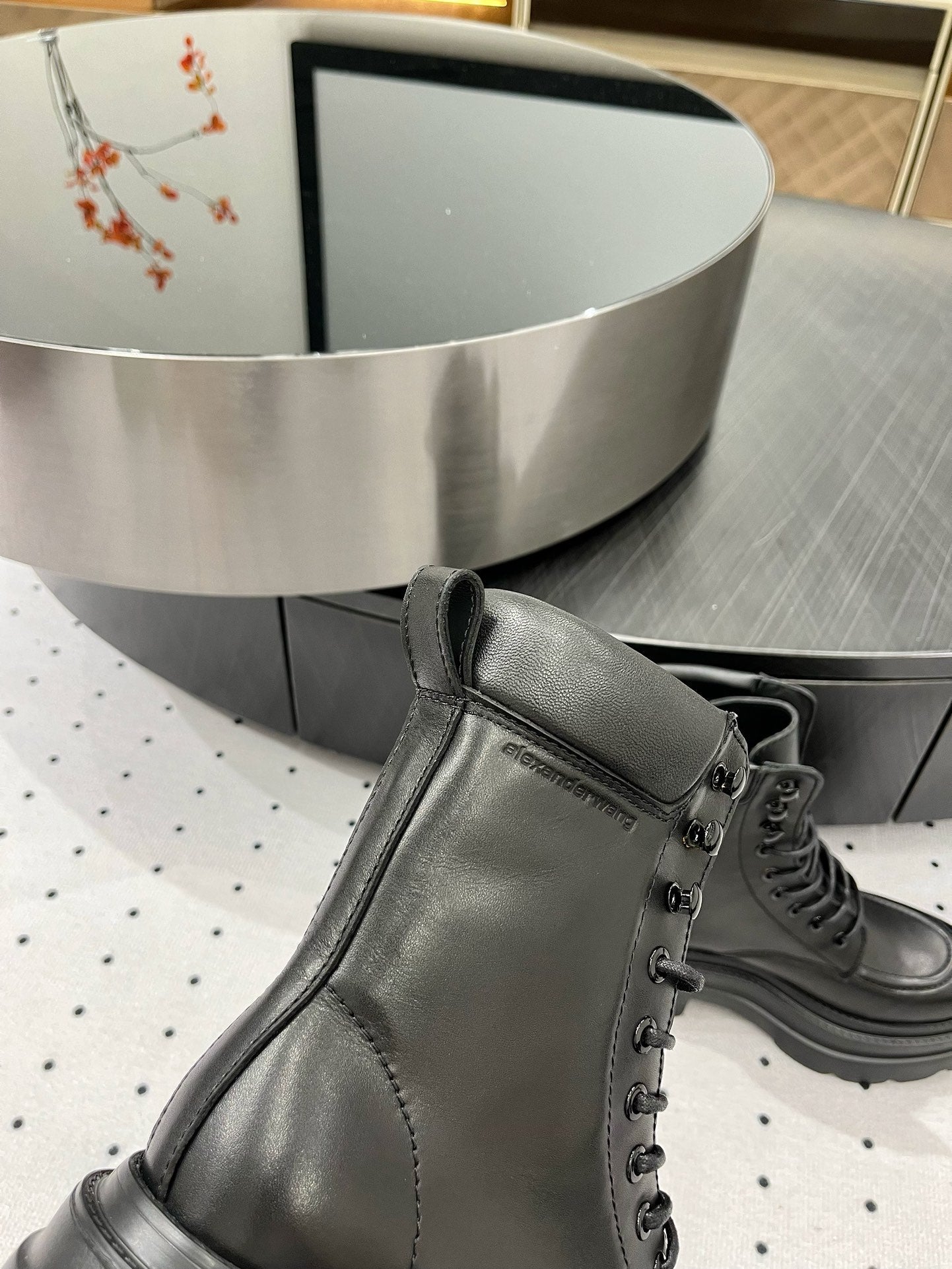 ANKLE BOOTS 55 MM IN BLACK CALFSKIN
