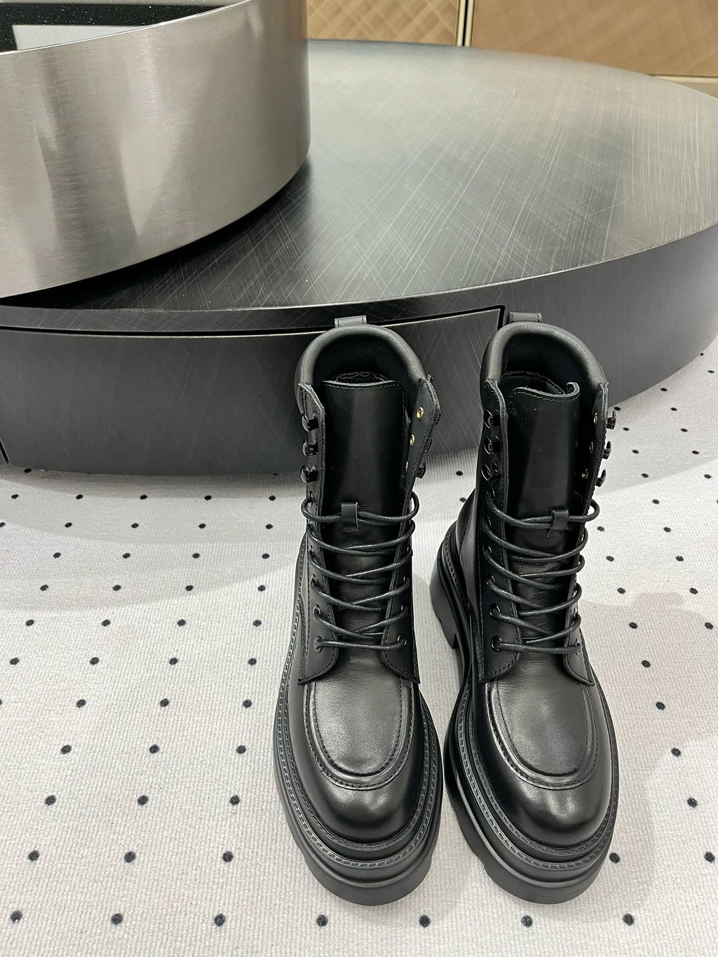 ANKLE BOOTS 55 MM IN BLACK CALFSKIN
