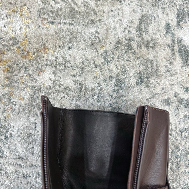HM 26S FLAT ANKLE BOOTS IN DARK BROWN CALFSKIN