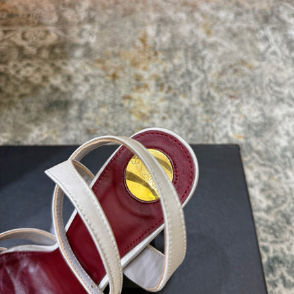YSL 26S WOVEN-STRAP HIGH-HEEL SANDALS 130 MM IN OFF-WHITE SATIN