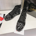 OCTOLOUIS STRASS STUDDED HIGH-TOP SNEAKERS IN BLACK VELVET