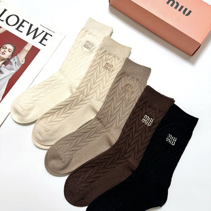 MIUMIU 26S CREW SOCKS 407177 (1 BOX)