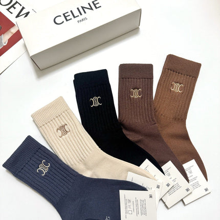 CELINE 26S CREW SOCKS 412431 (1 BOX)