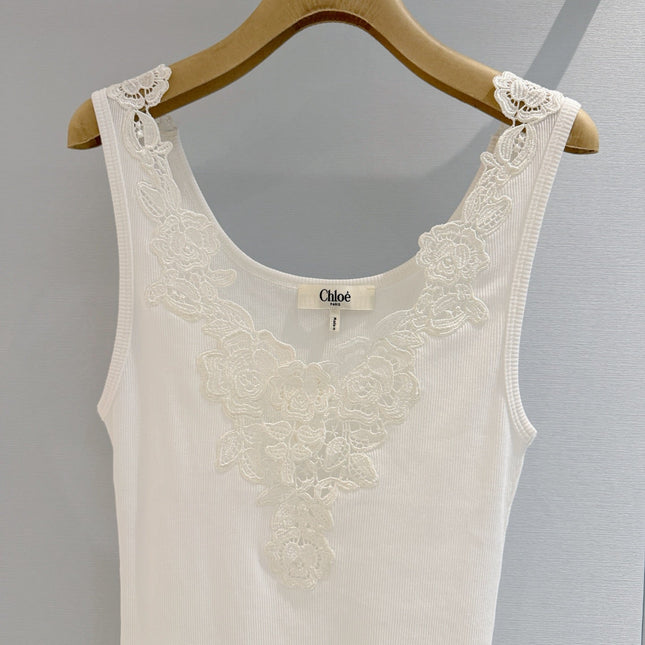 CHLOE 26S LACE COLLAR SLEEVELESS TOP STYLE 33