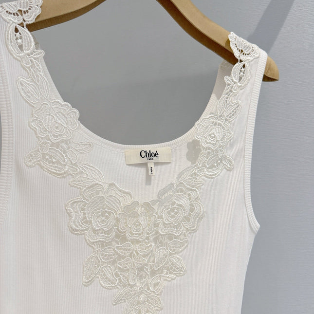 CHLOE 26S LACE COLLAR SLEEVELESS TOP STYLE 33