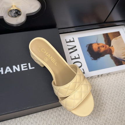 CC 25C Mule Sandal 45mm Open Heel Beige Lambskin 233493