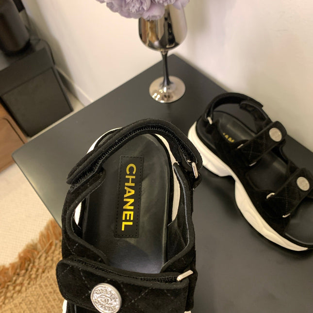 SANDAL 25S IN BLACK SUEDE FABRIC