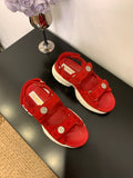SANDAL 25S IN RED SUEDE FABRIC