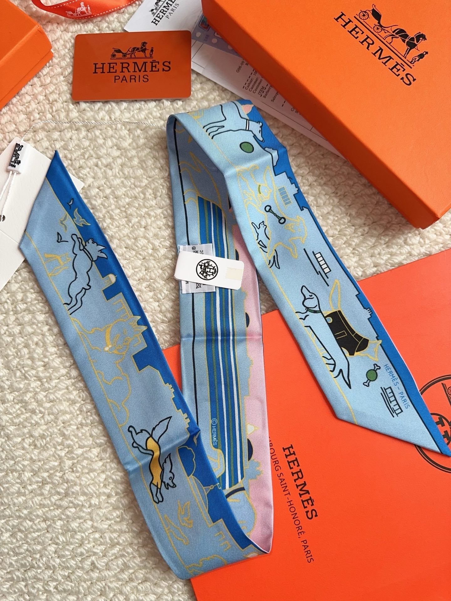 HERMES 26S SCARF 86 IN SILK 309596