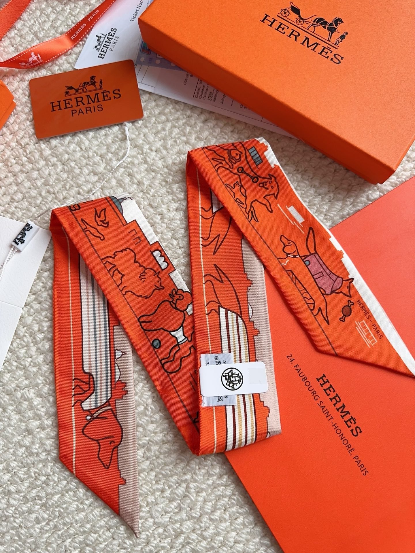 HERMES 26S SCARF 86 IN SILK 309599