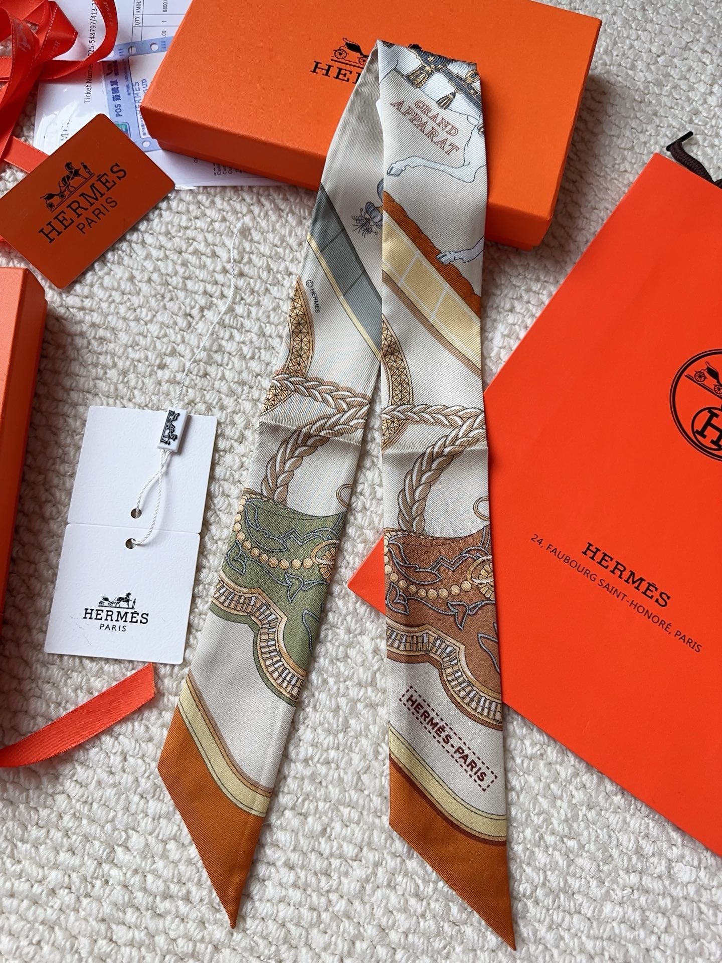 HERMES 26S SCARF 86 IN SILK 309622
