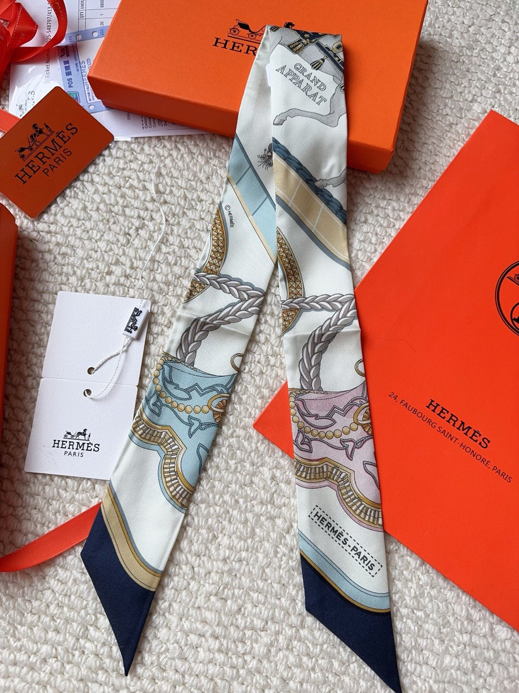 HERMES 26S SCARF 86 IN SILK 309623