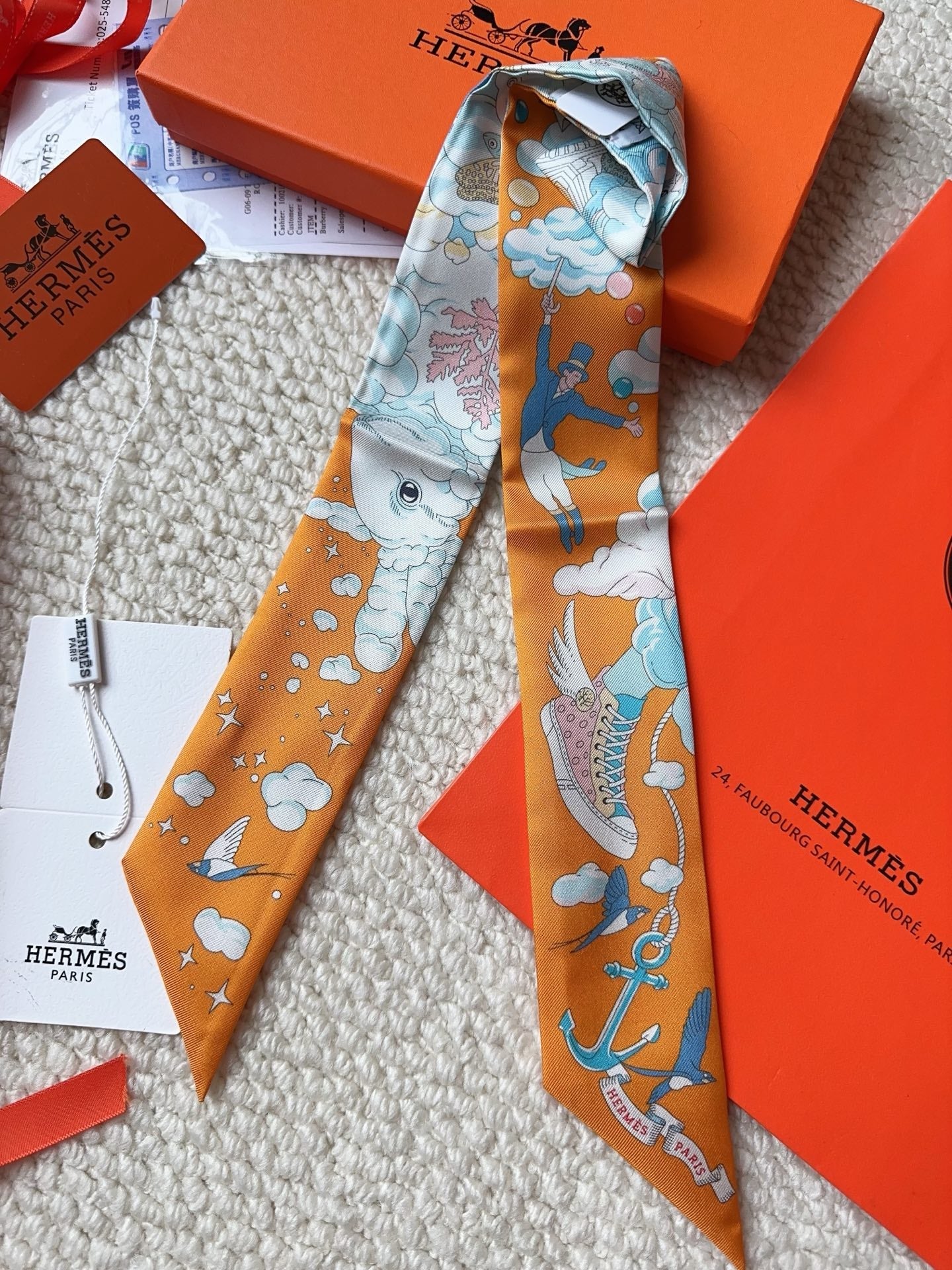 HERMES 26S SCARF 86 IN SILK 309635