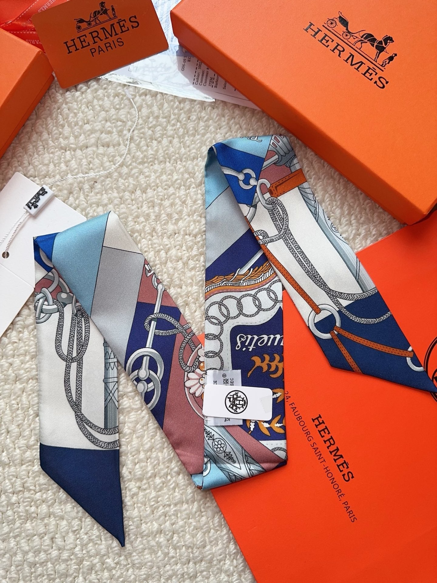 HERMES 26S SCARF 86 IN SILK 309644
