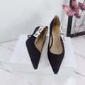 DIOR 26S KITTEN-HEEL PUMP 65MM IN BLACK FABRIC WITH BOW
