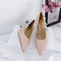 DIOR 26S KITTEN-HEEL PUMP 65MM IN NUDE PINK FABRIC WITH BOW