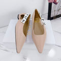 DIOR 26S SLINGBACK FLAT IN NUDE PINK FABRIC WITH BOW
