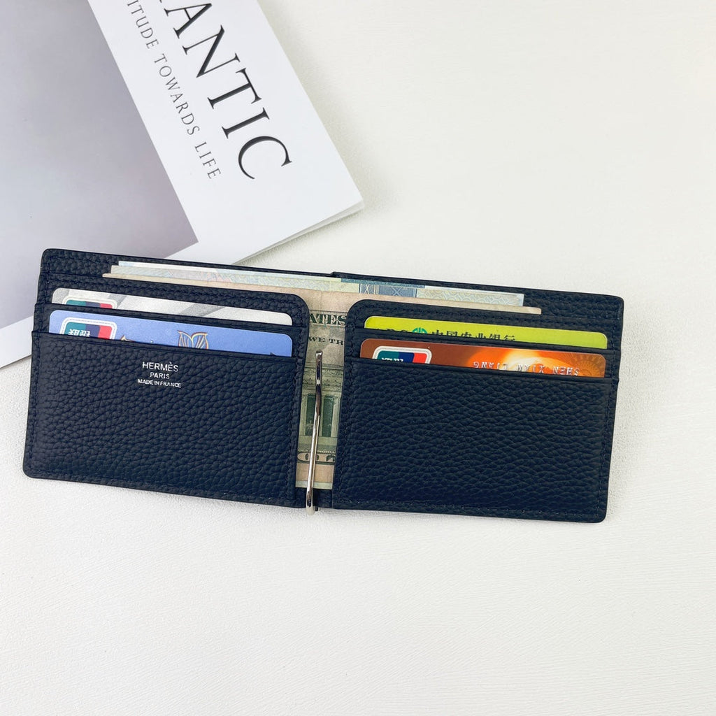 HM SILK’IN DOLLAR WALLET 11 BLACK GRAINED CALFSKIN