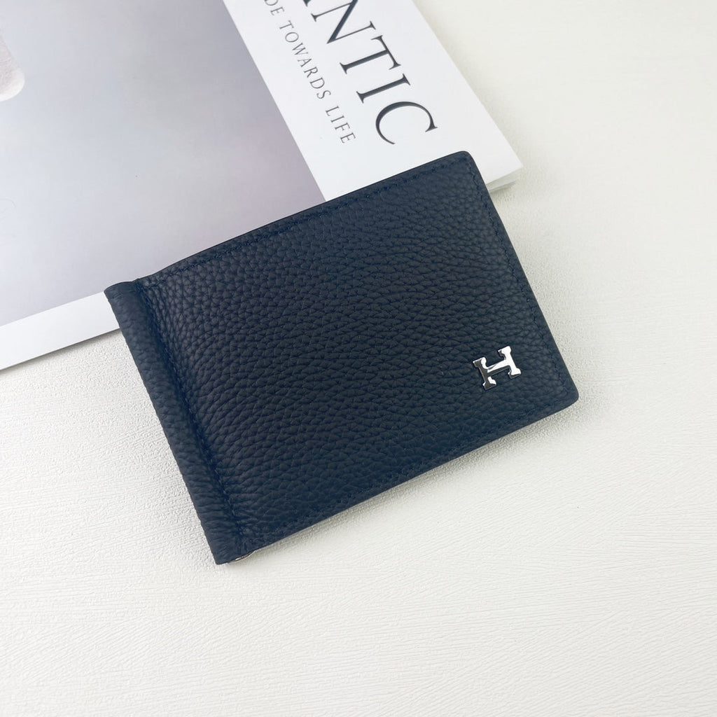 HM SILK’IN DOLLAR WALLET 11 BLACK GRAINED CALFSKIN