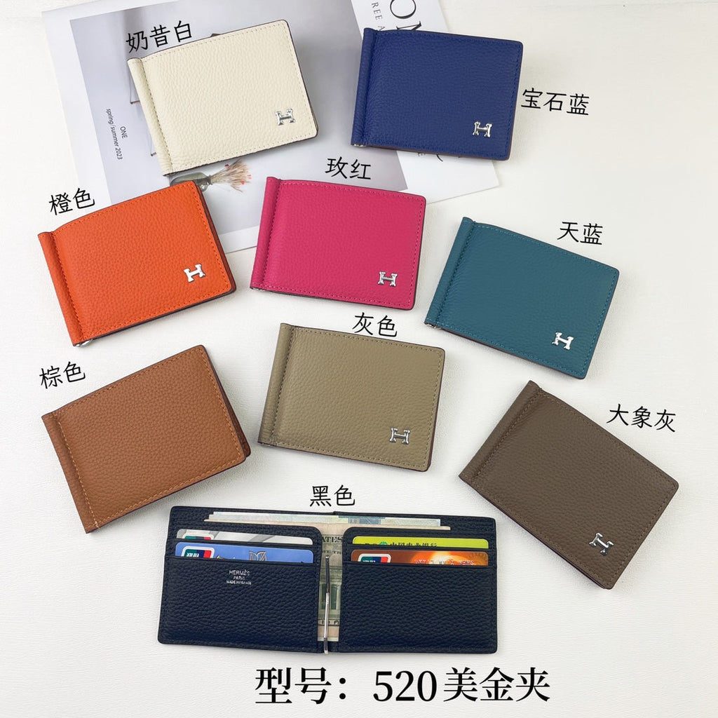 HM SILK’IN DOLLAR WALLET 11 ORANGE GRAINED CALFSKIN