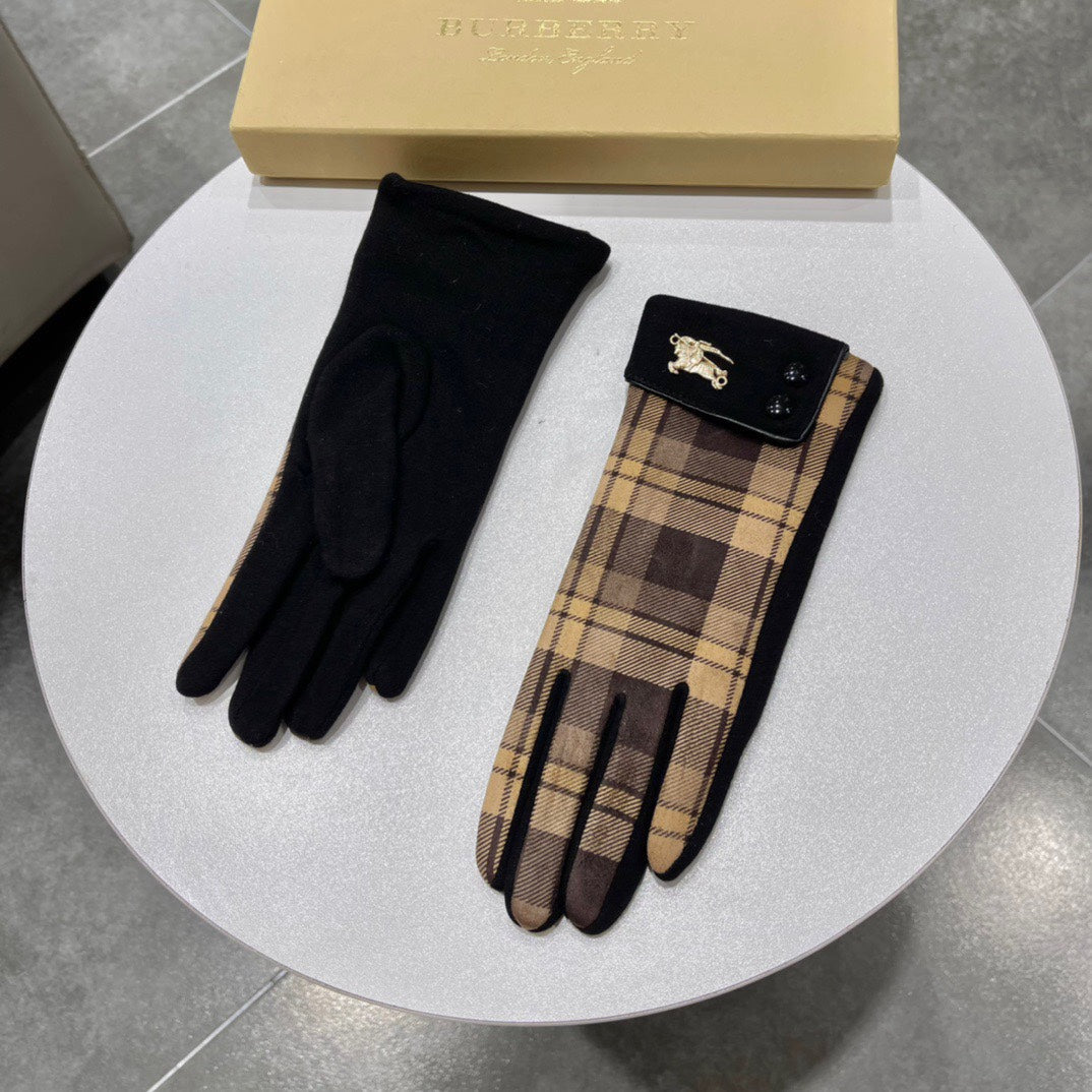 GLOVES IN BROWN AND BLACK WOOL 183680