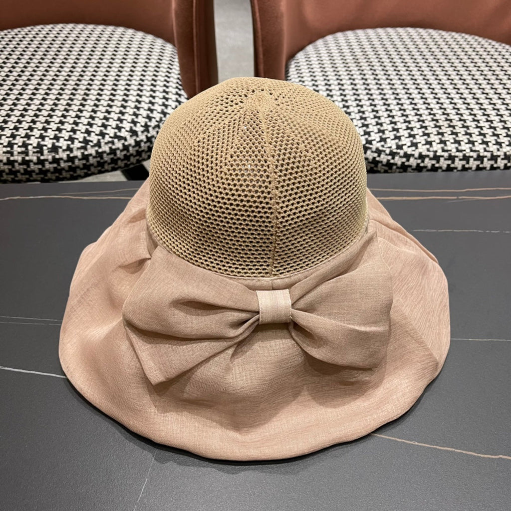 CELINE 26S MESH CROWN RUFFLE-BRIM SUN HAT STYLE 135