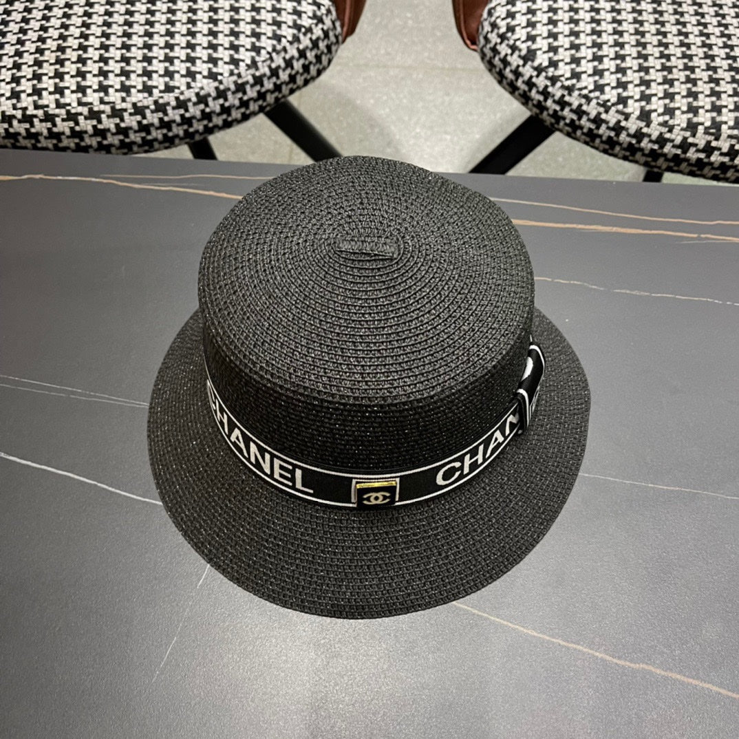 CHANEL 26S BOATER STRAW HAT 337950